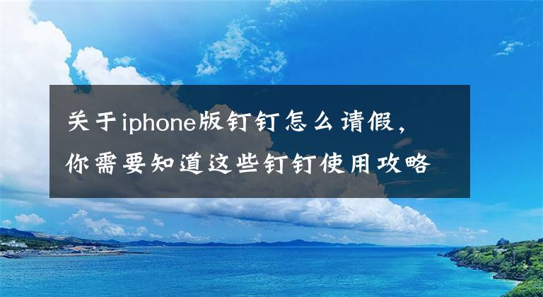 关于iphone版钉钉怎么请假,你需要知道这些钉钉使用攻略—如何撤销年假?