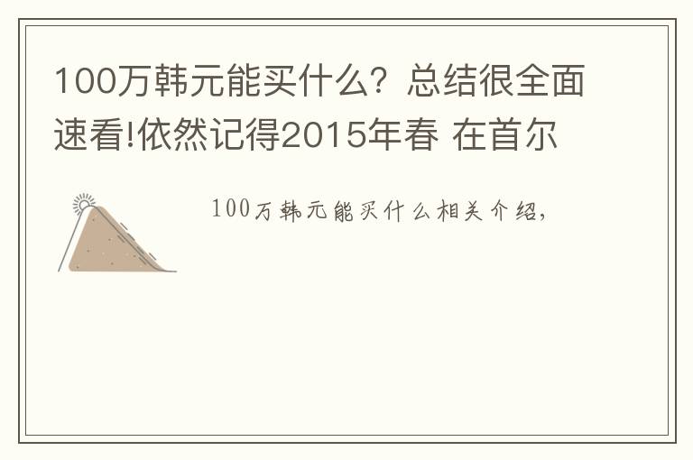 100万韩元能买什么?总结很全面速看!依然记得2015年春 在首尔100多万韩币买的miumiu包包
