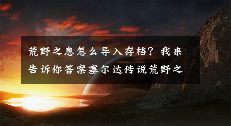 荒野之息怎么导入存档？我来告诉你答案塞尔达传说荒野之息闪电宝珠任务存档BUG解决方法