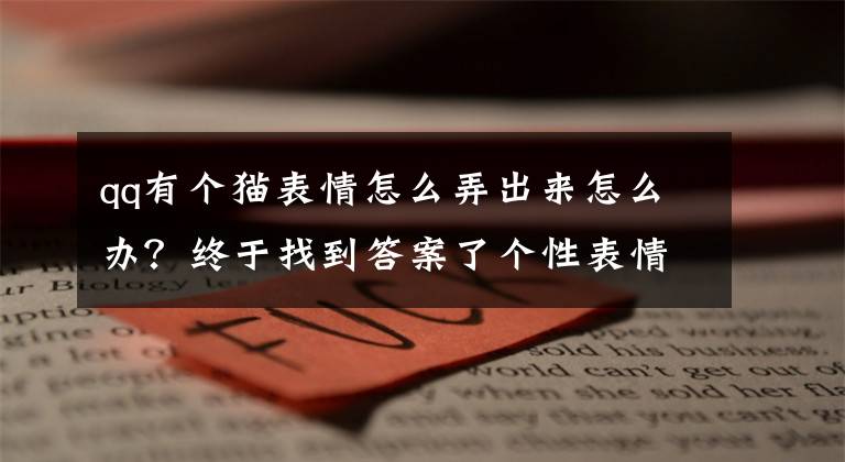 qq有个猫表情怎么弄出来怎么办?终于找到答案了个性表情网名符号分享