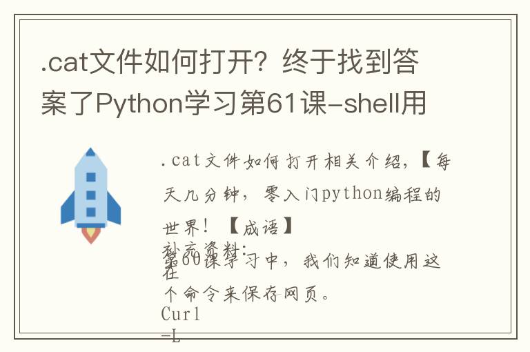 .cat文件如何打开?终于找到答案了Python学习第61课-shell用cat和less打开文件