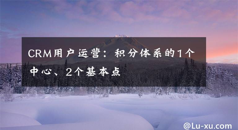 CRM用户运营：积分体系的1个中心、2个基本点