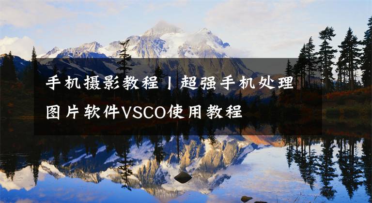 手机摄影教程丨超强手机处理图片软件VSCO使用教程