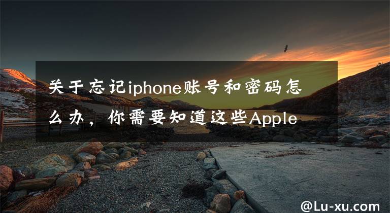 关于忘记iphone账号和密码怎么办,你需要知道这些Apple ID忘记了怎么办?详细步骤带你找回