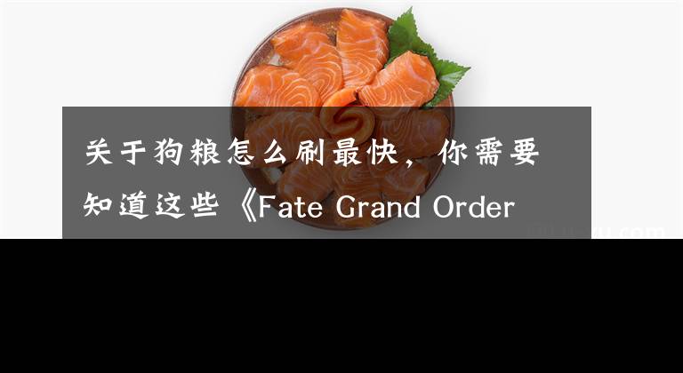 关于狗粮怎么刷最快,你需要知道这些《Fate Grand Order》高效刷狗粮心得技巧分享