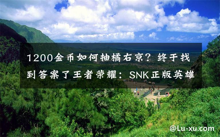 1200金币如何抽橘右京？终于找到答案了王者荣耀：SNK正版英雄获得方式！十个箱子就可以换橘右京？