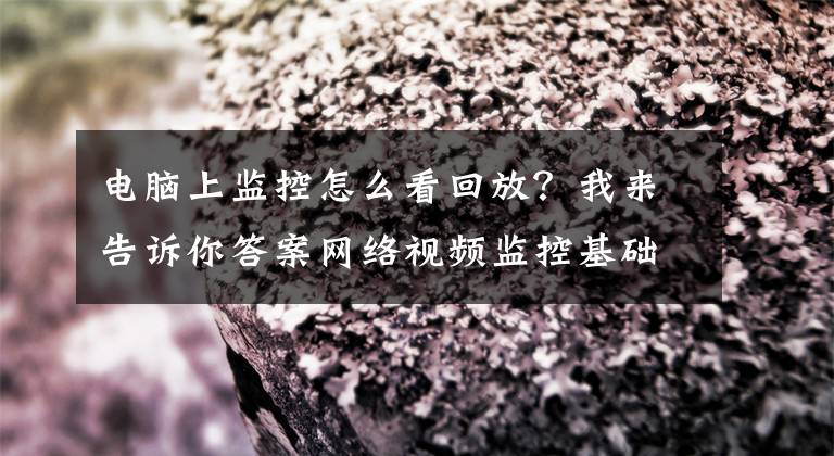 电脑上监控怎么看回放？我来告诉你答案网络视频监控基础知识，新入门的小伙伴学习，可做公司培训资料