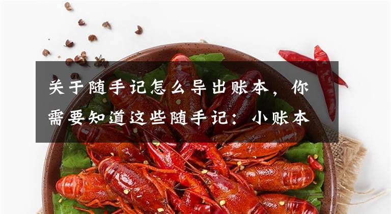 关于随手记怎么导出账本,你需要知道这些随手记:小账本,大故事