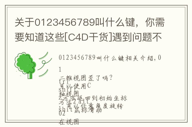 关于0123456789叫什么键，你需要知道这些[C4D干货]遇到问题不用慌，10个新手问题汇总，快收藏起来吧！