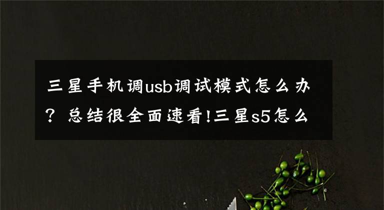 三星手机调usb调试模式怎么办?总结很全面速看!三星s5怎么打开usb调试模式