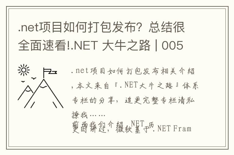 .net项目如何打包发布?总结很全面速看!.NET 大牛之路 | 005 .NET 的执行模型