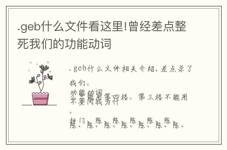 .geb什么文件看这里!曾经差点整死我们的功能动词