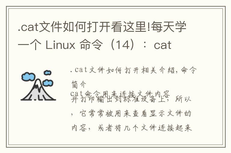 .cat文件如何打开看这里!每天学一个 Linux 命令(14):cat