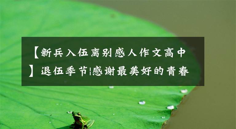 【新兵入伍离别感人作文高中】退伍季节|感谢最美好的青春，献给军营