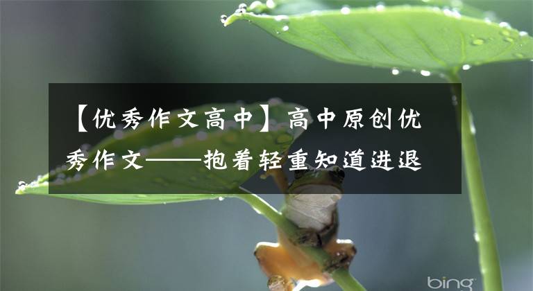 【优秀作文高中】高中原创优秀作文——抱着轻重知道进退(共两篇)