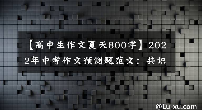 【高中生作文夏天800字】2022年中考作文预测题范文：共识
