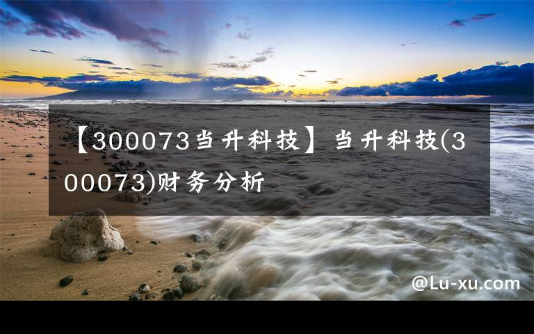 【300073当升科技】当升科技(300073)财务分析