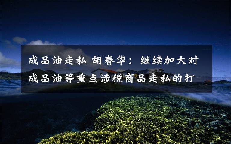 成品油走私 胡春华:继续加大对成品油等重点涉税商品走私的打击力度