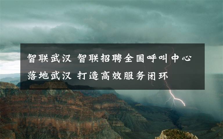 智联武汉 智联招聘全国呼叫中心落地武汉 打造高效服务闭环