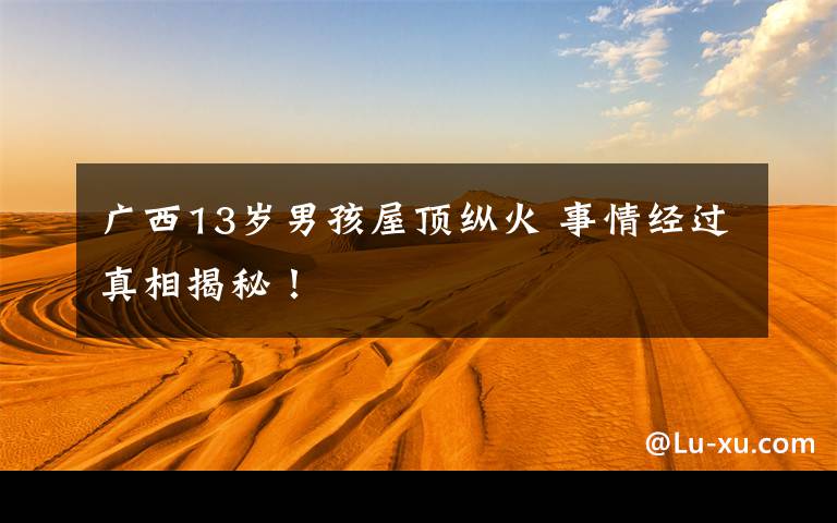 广西13岁男孩屋顶纵火 事情经过真相揭秘!