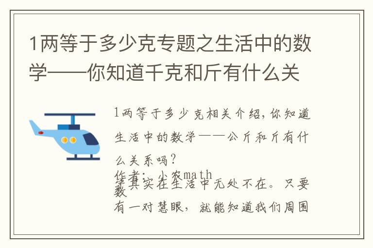 1两等于多少克专题之生活中的数学——你知道千克和斤有什么关系吗？