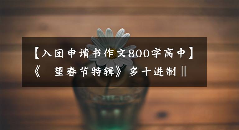 【入团申请书作文800字高中】《瞭望春节特辑》多十进制‖私生庭