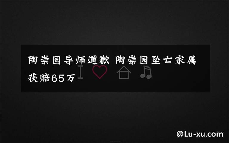 陶崇园导师道歉 陶崇园坠亡家属获赔65万
