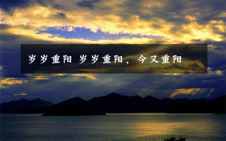 岁岁重阳 岁岁重阳，今又重阳