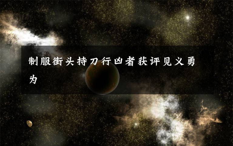 制服街头持刀行凶者获评见义勇为