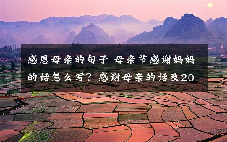感恩母亲的句子 母亲节感谢妈妈的话怎么写?感谢母亲的话及2020母亲节最新感恩句子