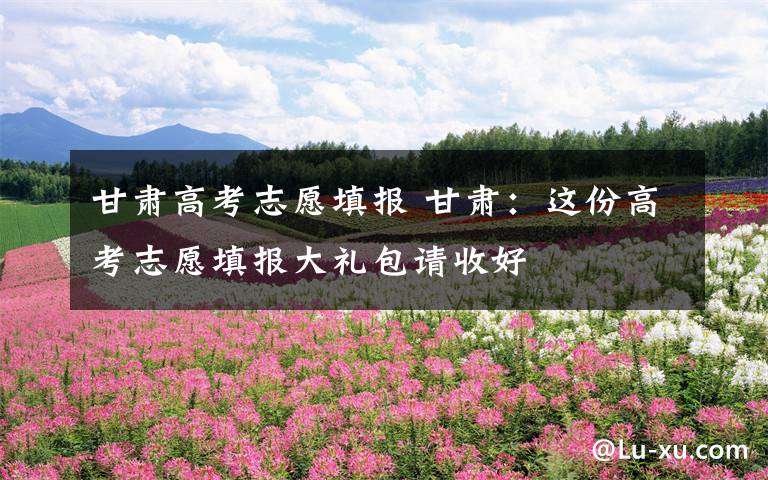 甘肃高考志愿填报 甘肃:这份高考志愿填报大礼包请收好