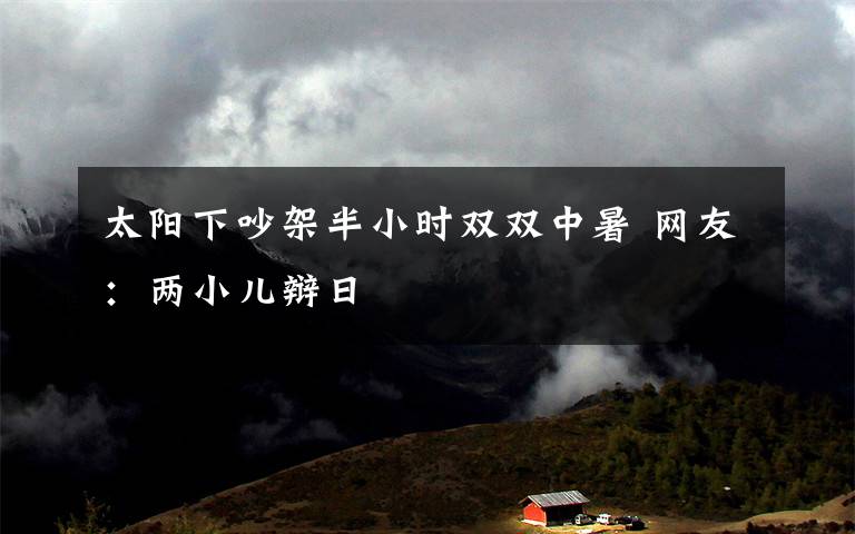 太阳下吵架半小时双双中暑 网友：两小儿辩日