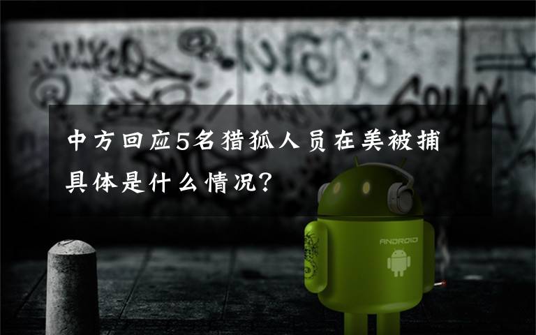 中方回应5名猎狐人员在美被捕 具体是什么情况?