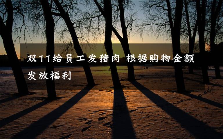 双11给员工发猪肉 根据购物金额发放福利