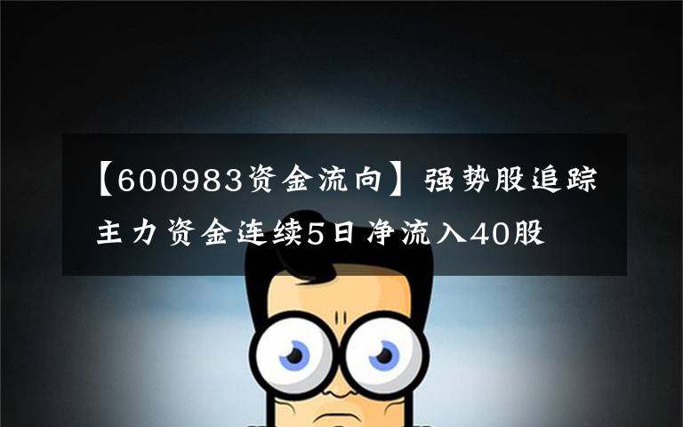 【600983资金流向】强势股追踪 主力资金连续5日净流入40股