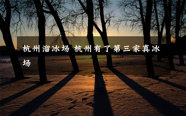 杭州溜冰场 杭州有了第三家真冰场