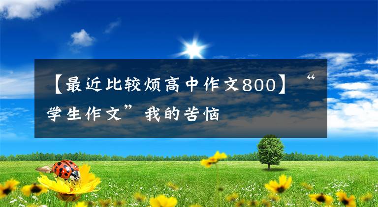 【最近比较烦高中作文800】“学生作文”我的苦恼