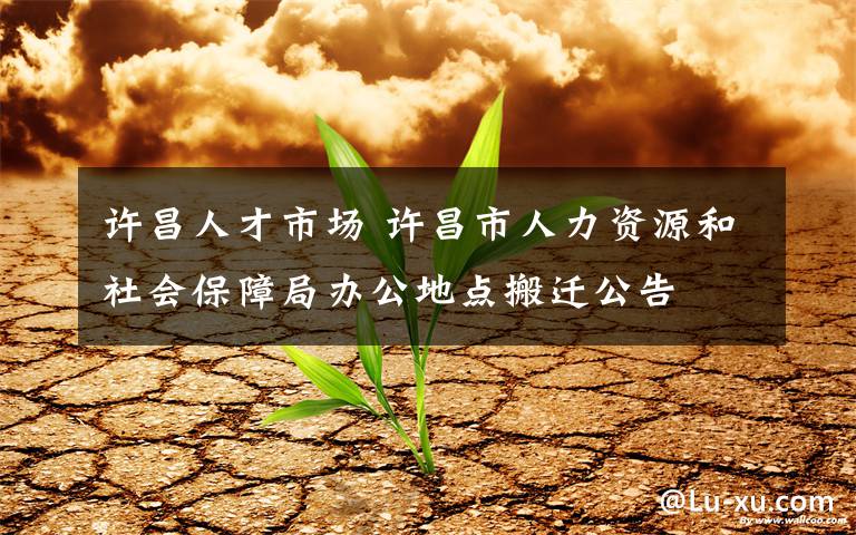 许昌人才市场 许昌市人力资源和社会保障局办公地点搬迁公告