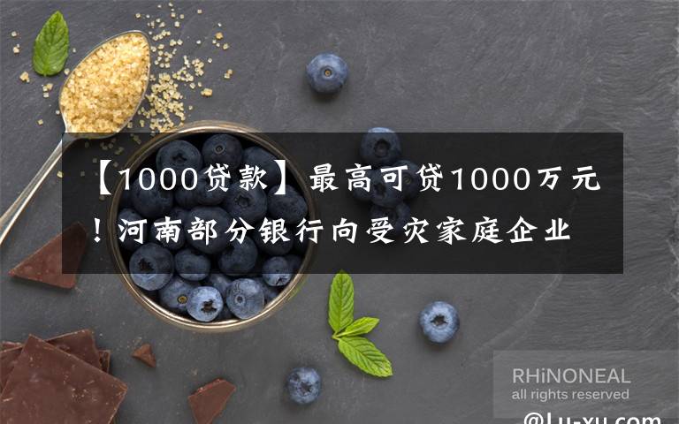 【1000贷款】最高可贷1000万元！河南部分银行向受灾家庭企业推出“家园贷”，扫码即可线上申请