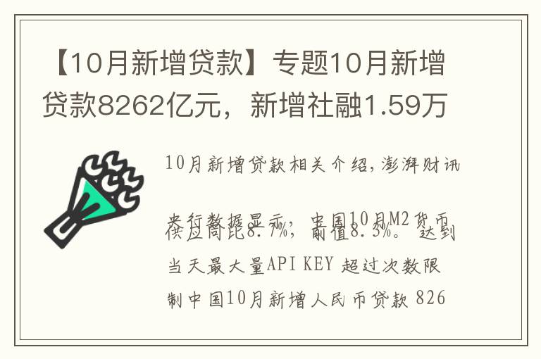【10月新增贷款】专题10月新增贷款8262亿元,新增社融1.59万亿元