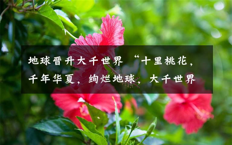 地球晋升大千世界 “十里桃花,千年华夏,绚烂地球,大千世界”主题活动开始报名啦