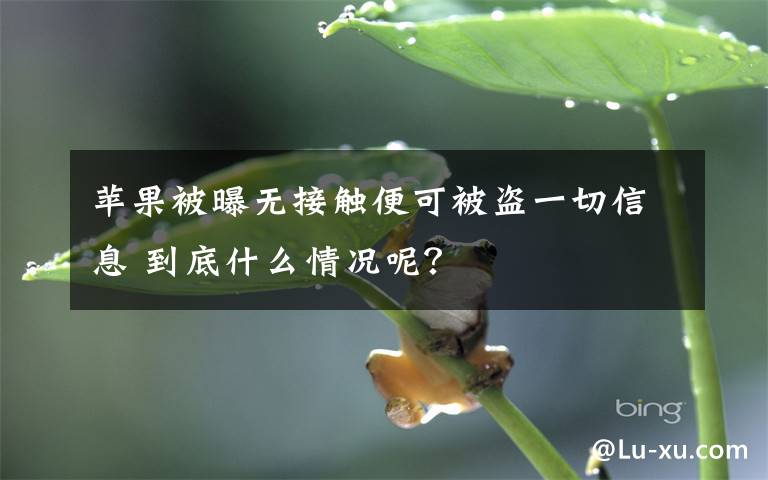 苹果被曝无接触便可被盗一切信息 到底什么情况呢?