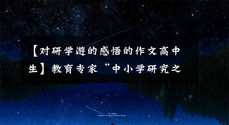 【对研学游的感悟的作文高中生】教育专家“中小学研究之旅”综述