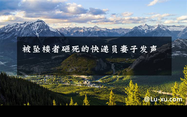 被坠楼者砸死的快递员妻子发声