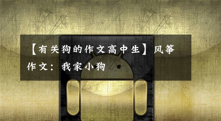 【有关狗的作文高中生】风筝作文：我家小狗