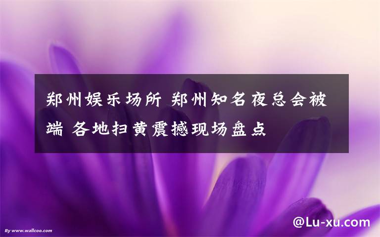 郑州娱乐场所 郑州知名夜总会被端 各地扫黄震撼现场盘点