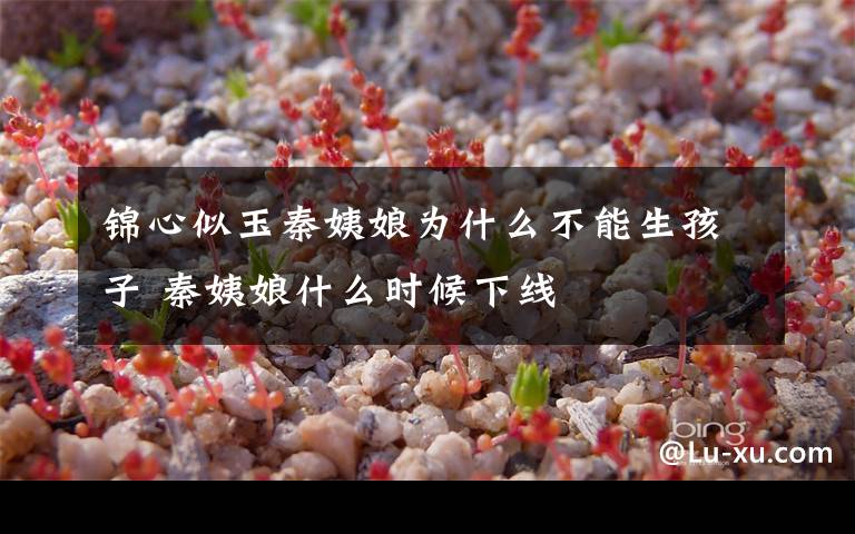 锦心似玉秦姨娘为什么不能生孩子 秦姨娘什么时候下线