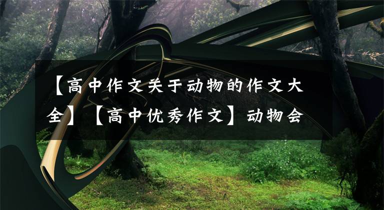 【高中作文关于动物的作文大全】【高中优秀作文】动物会说话的话,《请人类爱护我们》,附上评论
