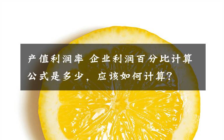 产值利润率 企业利润百分比计算公式是多少,应该如何计算?