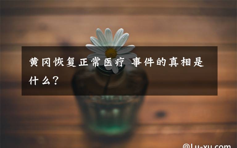 黄冈恢复正常医疗 事件的真相是什么?